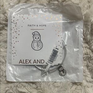 Alex and Ani Silver Snowman Bracelet with Charm